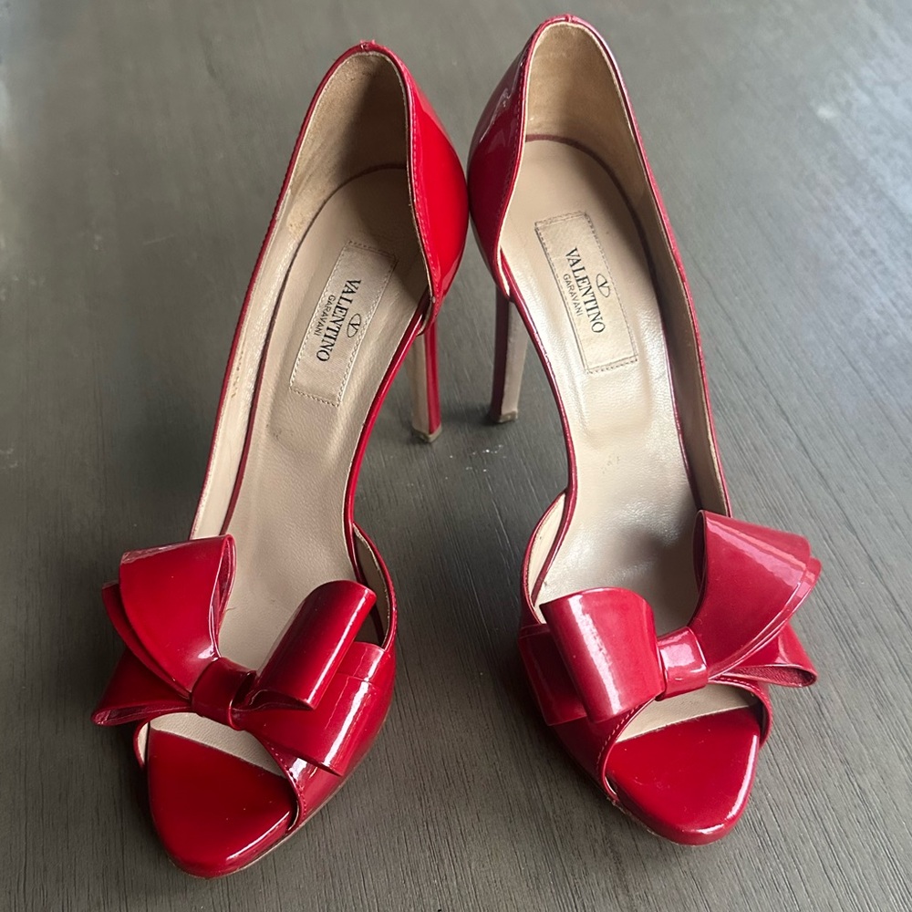 Valentino Red Peep Toe Heels